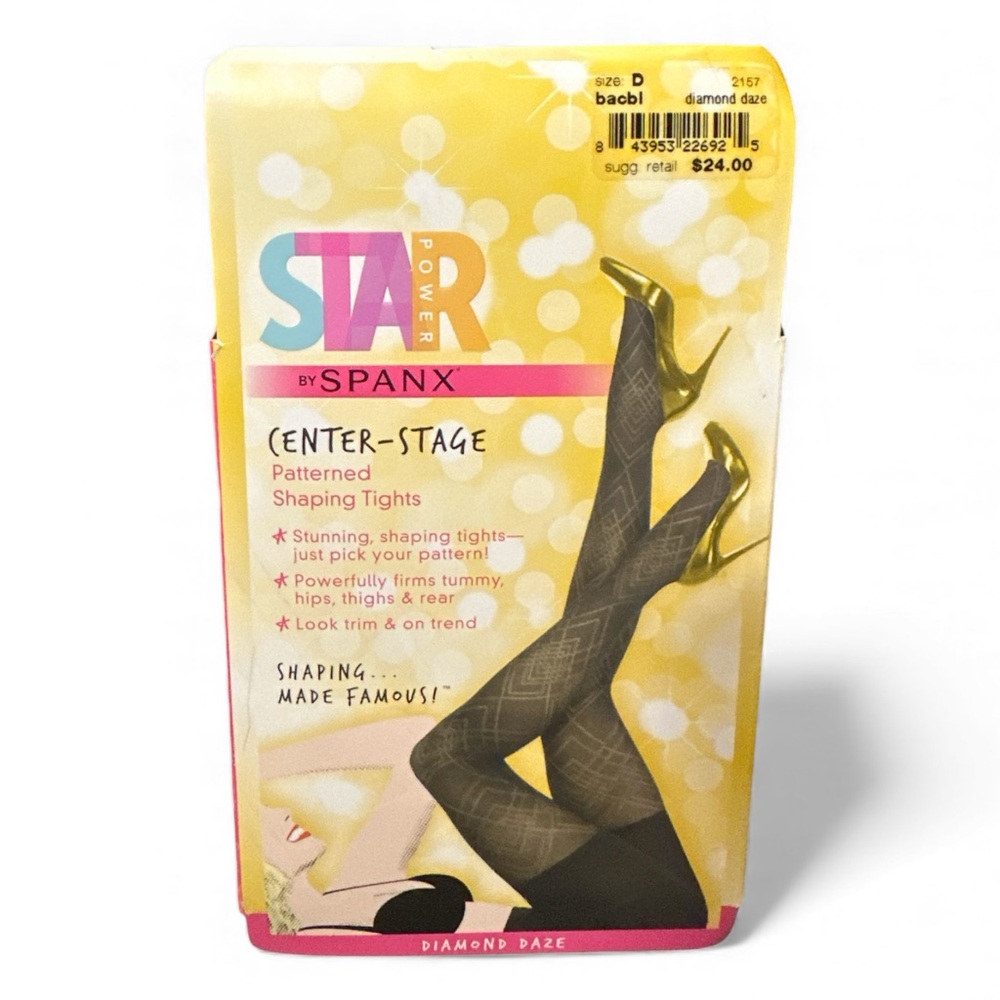 SPANX Black Star Power Shaping Tights Size D
